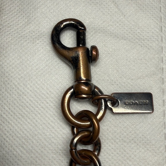 Coach “Tea Rose” Collection BagCharm Keychain Bronze Metal Hangtag and HDWRE - Picture 7 of 13